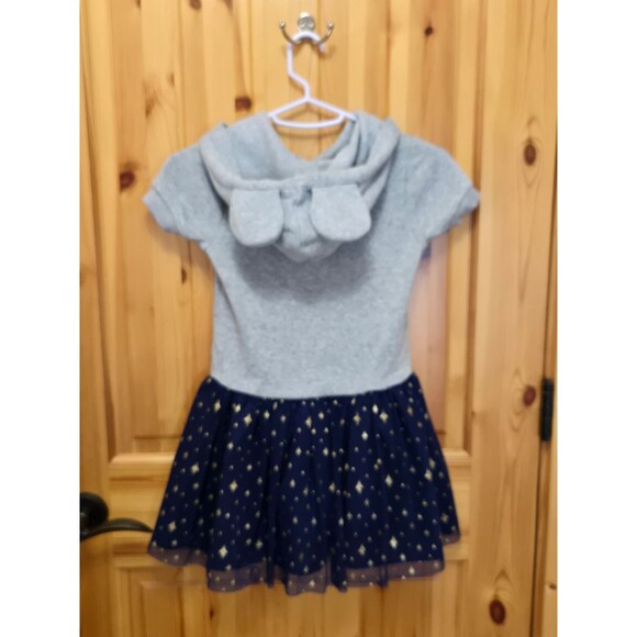 DISNEY 100 HOODED DRESS TULLE SKIRT GREY & NAVY BLUE COSPLAY ALICE GIRLS SMALL 6 - Picture 6 of 12